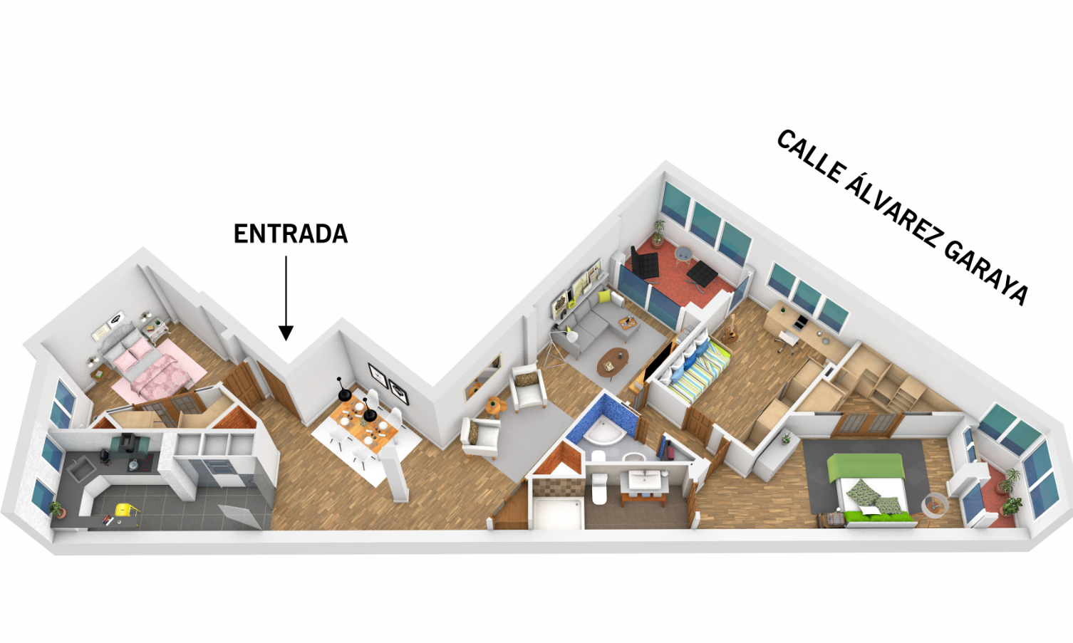 Plano propuesta de reforma de Piso en Álvarez Garaya en Gijon